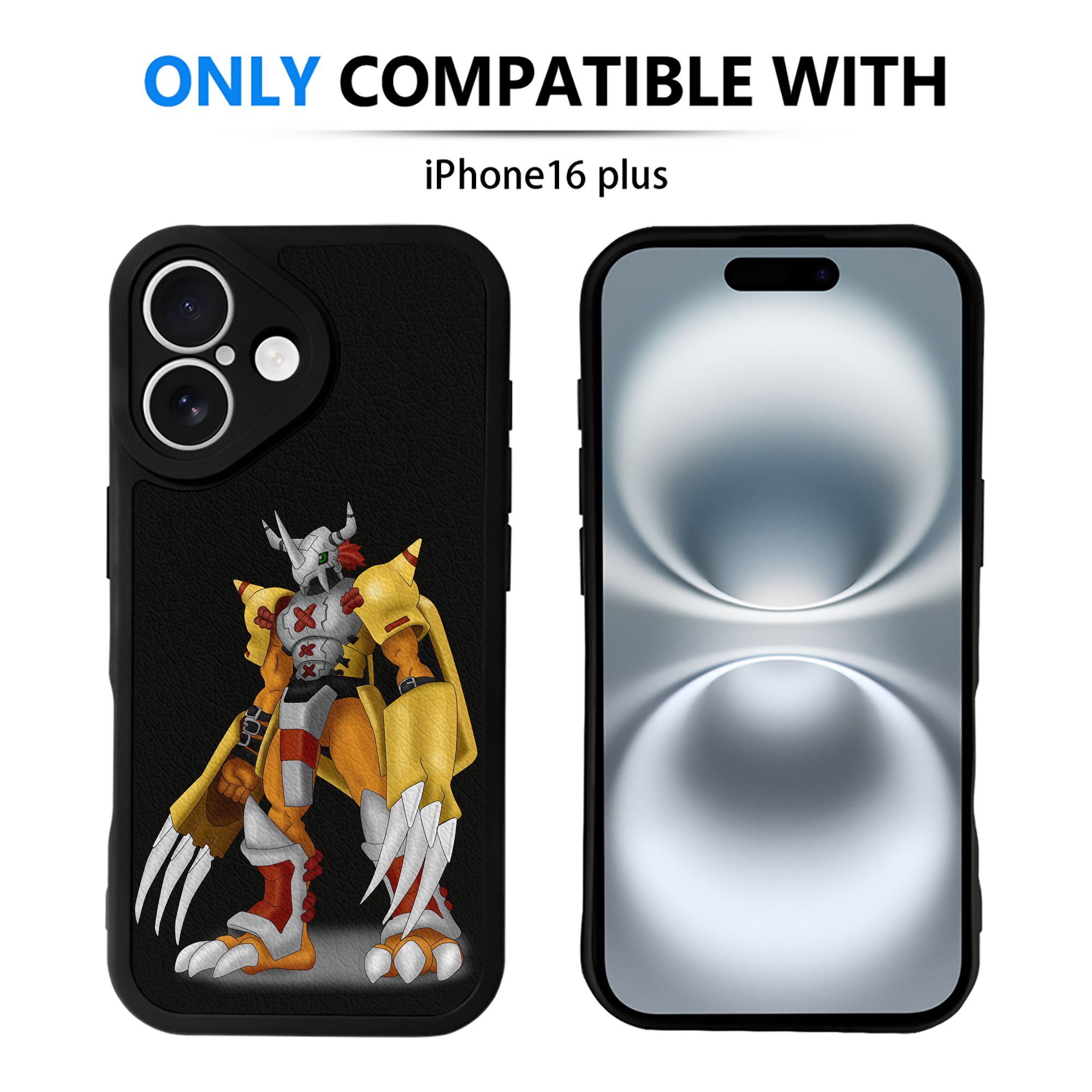 （画像用） Digimon デジタルモンスター/デジモン 【iPhone 16シリーズ対応】シリコンスマホケース（レザー調） 材質：シリコン